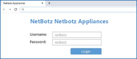 netbotz default login pdf manual